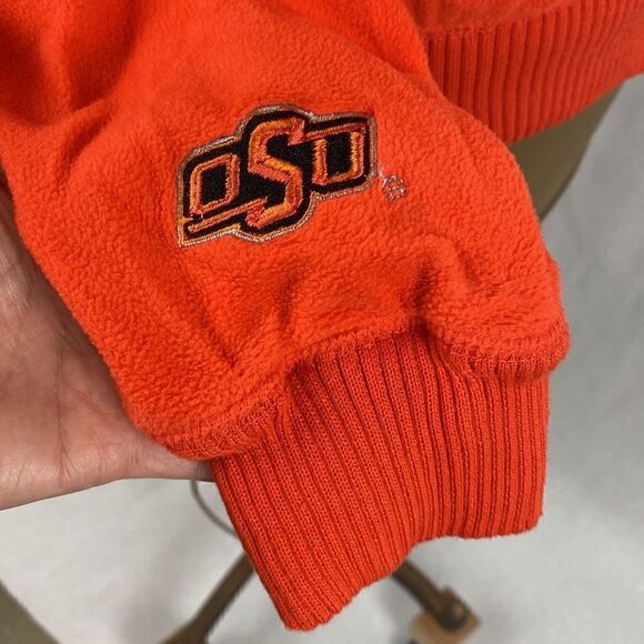 OSU Cowboys Fleece Jacket Large Hood Full Zip Orange  Oklahoma State University - Picture 8 of 13